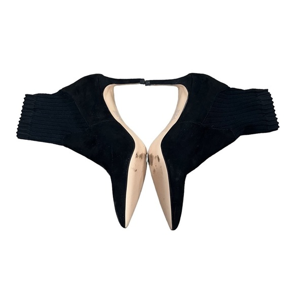 Zara Basic Black Knit Cigarette Pointed Toe Ankle Boots Size 40 Women’s - Picture 5 of 9